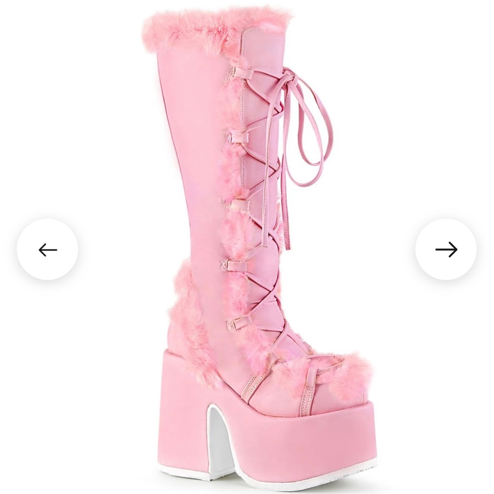 Pink Platform Lace-Up Boots